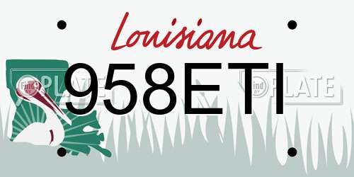 958ETI Louisiana License Plate