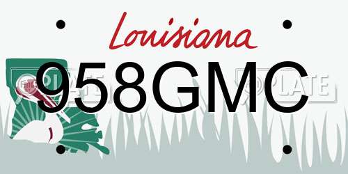 958GMC Louisiana License Plate