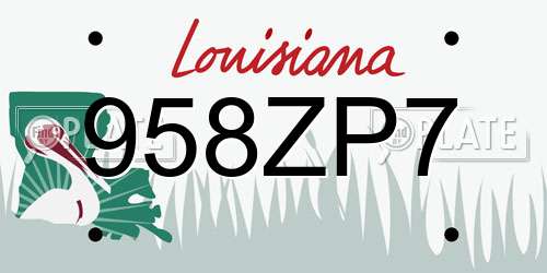 958ZP7 Louisiana License Plate