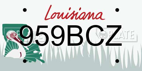 959BCZ Louisiana License Plate