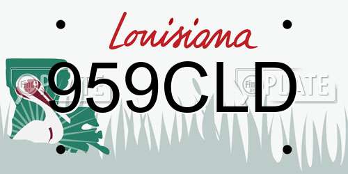 959CLD Louisiana License Plate