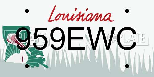 959EWC Louisiana License Plate