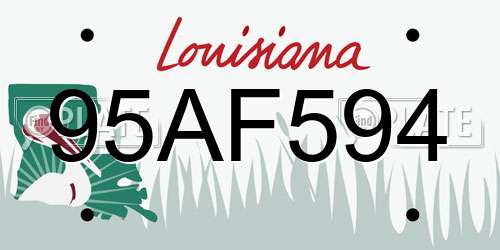 95AF594 Louisiana License Plate