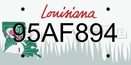 95AF894 Louisiana License Plate