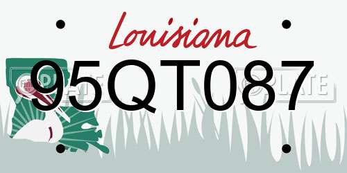 95QT087 Louisiana License Plate