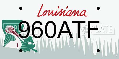 960ATF Louisiana License Plate