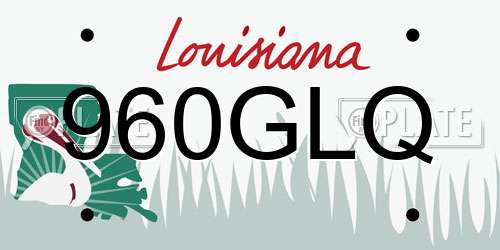 960GLQ Louisiana License Plate
