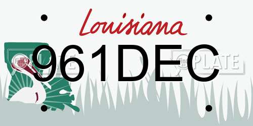 961DEC Louisiana License Plate