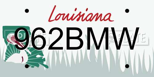 962BMW Louisiana License Plate