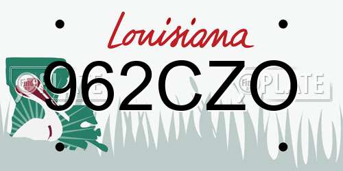 962CZO Louisiana License Plate