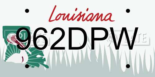962DPW Louisiana License Plate