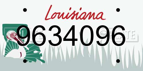 9634096 Louisiana License Plate