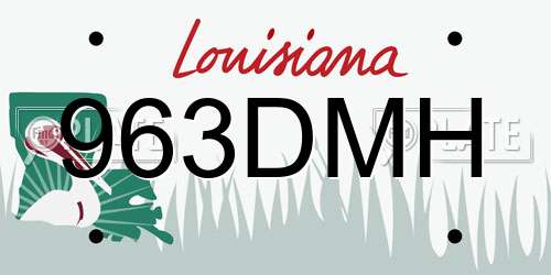 963DMH Louisiana License Plate