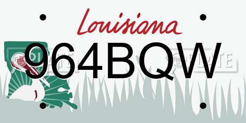 964BQW Louisiana License Plate