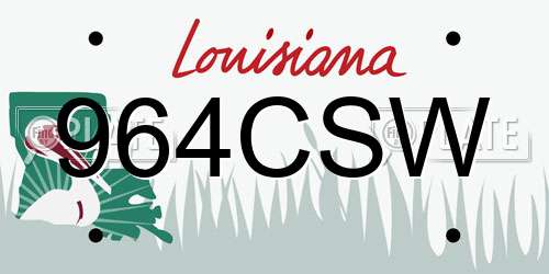 964CSW Louisiana License Plate