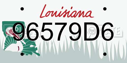 96579D6 Louisiana License Plate