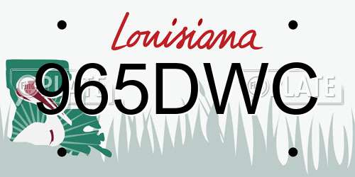 965DWC Louisiana License Plate
