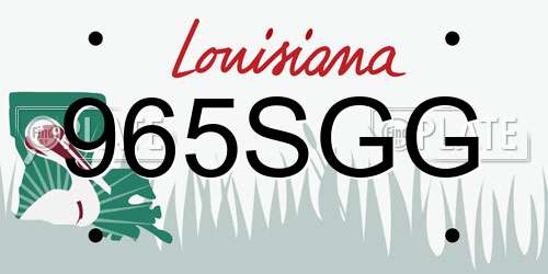 965SGG Louisiana License Plate
