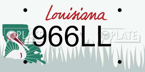 966LL Louisiana License Plate