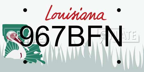 967BFN Louisiana License Plate