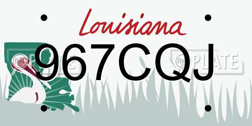 967CQJ Louisiana License Plate