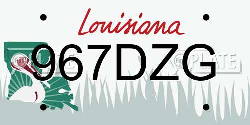 967DZG Louisiana License Plate