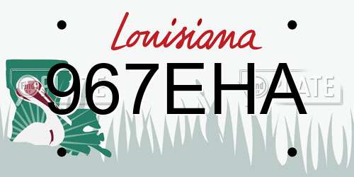 967EHA Louisiana License Plate