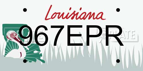 967EPR Louisiana License Plate
