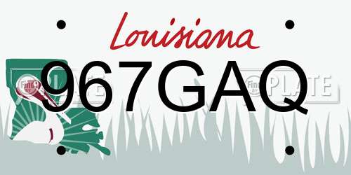 967GAQ Louisiana License Plate