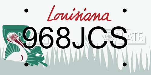 968JCS Louisiana License Plate
