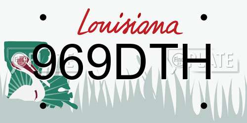 969DTH Louisiana License Plate