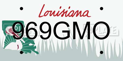 969GMO Louisiana License Plate