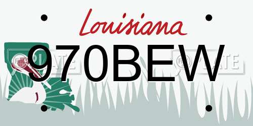 970BEW Louisiana License Plate