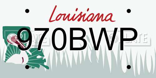 970BWP Louisiana License Plate