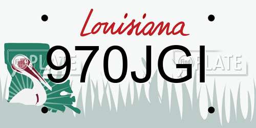 970JGI Louisiana License Plate