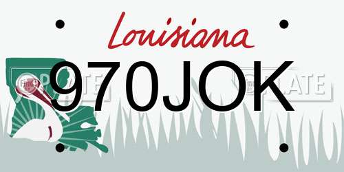 970JOK Louisiana License Plate