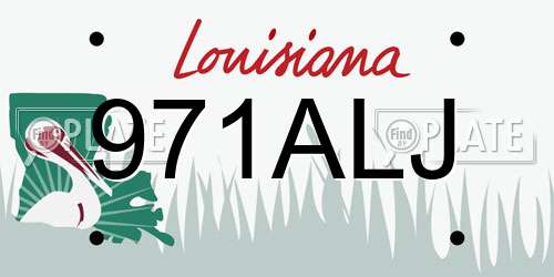 971ALJ Louisiana License Plate