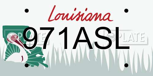 971ASL Louisiana License Plate