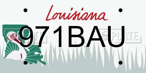 971BAU Louisiana License Plate