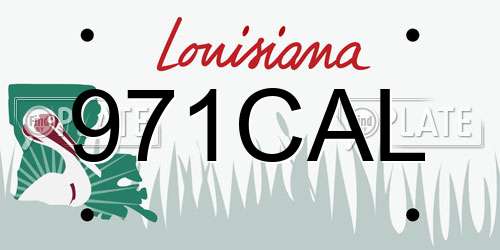971CAL Louisiana License Plate