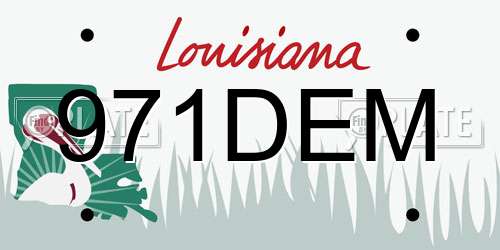971DEM Louisiana License Plate