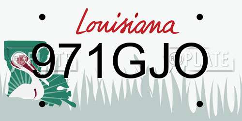 971GJO Louisiana License Plate