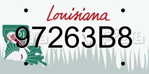 97263B8 Louisiana License Plate