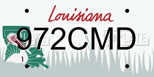 972CMD Louisiana License Plate