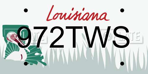 972TWS Louisiana License Plate
