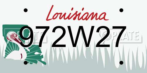 972W27 Louisiana License Plate