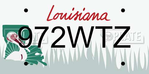 972WTZ Louisiana License Plate