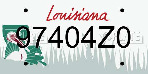 97404Z0 Louisiana License Plate