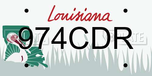 974CDR Louisiana License Plate