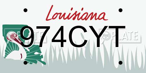 974CYT Louisiana License Plate